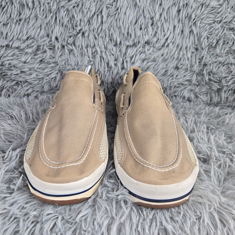 Anchor Bay Classics Boat Shoes‎ Mens 11 Tan Canvas Mesh Slip On Loafers 47137 - Picture 4 of 10